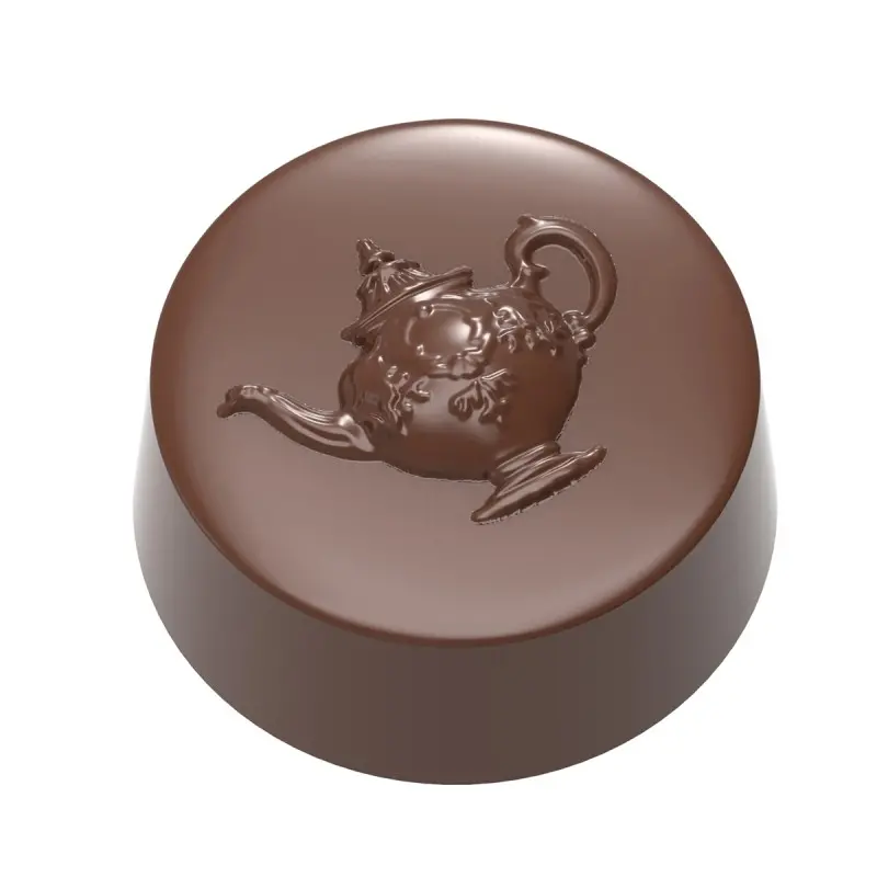 Polycarbonate Victorian Tea Pot Chocolate Praline Mold - 30mm x 30mm x h 15.5mm - 11.5gr - 21 cavity