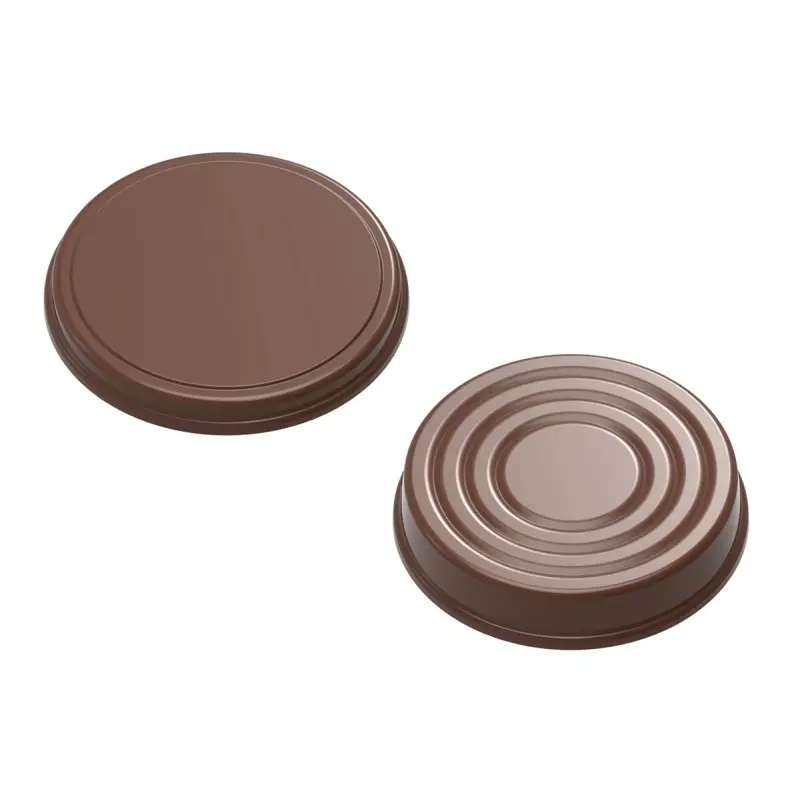 Polycarbonate Caviar Tin Chocolate Mold by Alexandre Bourdeaux - 57mm x 57mm x h 18mm - 50gr - 8 cavity