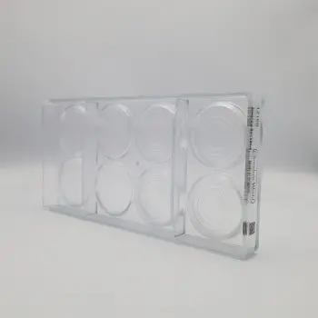 Polycarbonate Caviar Tin Chocolate Mold by Alexandre Bourdeaux - 57mm x 57mm x h 18mm - 50gr - 8 cavity