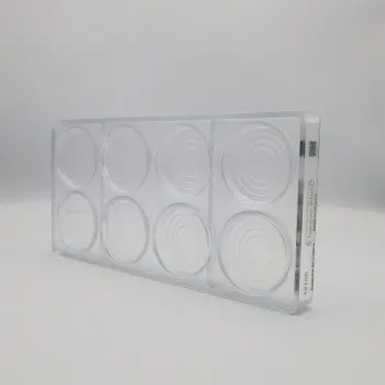 Polycarbonate Caviar Tin Chocolate Mold by Alexandre Bourdeaux - 57mm x 57mm x h 18mm - 50gr - 8 cavity