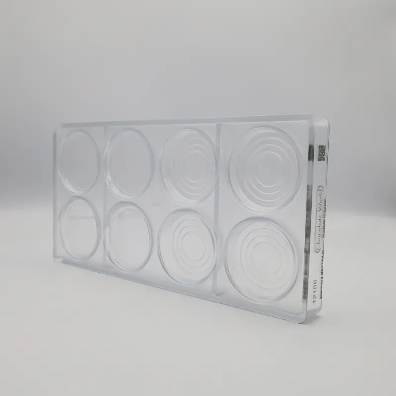 Polycarbonate Caviar Tin Chocolate Mold by Alexandre Bourdeaux - 57mm x 57mm x h 18mm - 50gr - 8 cavity