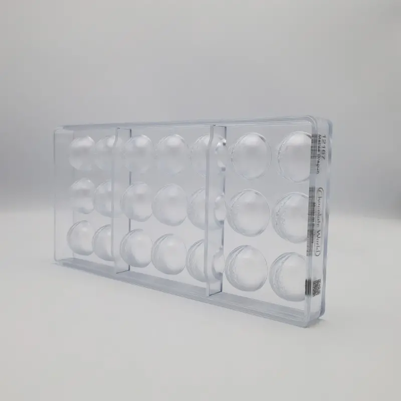 Polycarbonate Cocoa DNA Chocolate Bon Bon Mold by Matias Dragun - 29mm x 29mm x h 17mm - 10gr - 21 cavity Polycarbonate Cocoa DNA Chocolate Bon Bon Mold by Matias Dragun - 29mm x 29mm x h 17mm - 10gr - 21 cavity