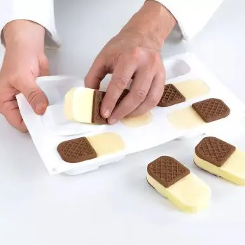 Silikomart Professional Bisc05 Mini Crock Silicone Ice Cream Sandwich Mold - 89 mm x 45 mm x h 20 mm - 938ml -