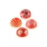 Silikomart Professional Choco Stamp C - 4 Valentine's Day Designed Stamps for Chocolate Semisphere Molds - ø31 x h 19 mm