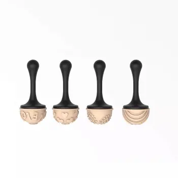 Silikomart Professional Choco Stamp C - 4 Valentine's Day Designed Stamps for Chocolate Semisphere Molds - ø31 x h 19 mm