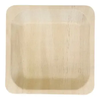 6''x 6'' Square Birch Wood Plate - 300 Pcs