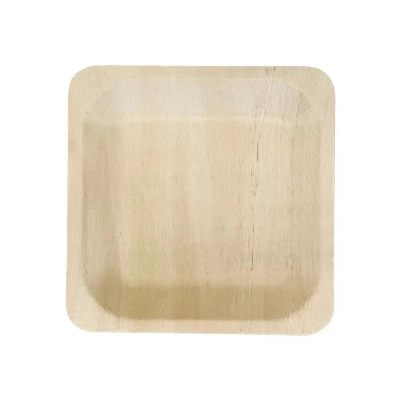 6''x 6'' Square Birch Wood Plate - 300 Pcs