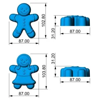 Mae 009896 SILMAE Professional Silicone Pastry Mold - Gingerbread M...