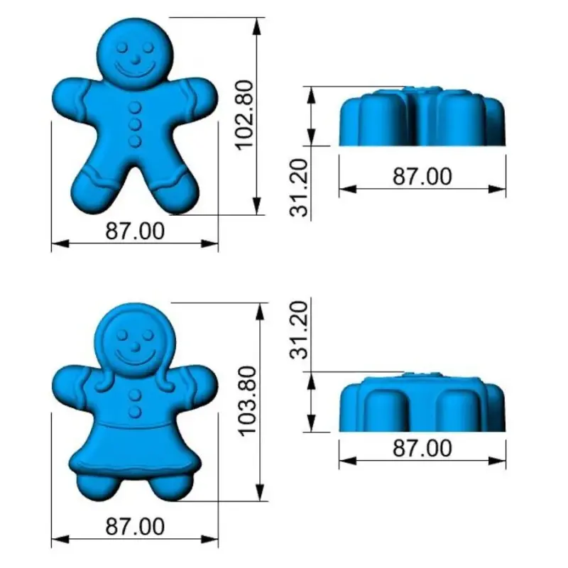 Mae 009896 SILMAE Professional Silicone Pastry Mold - Gingerbread M...