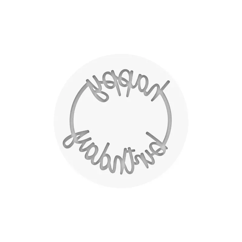 Silikomart Professional Happy Birthday Decor Pastry Topper Mold - ø 180 mm x h 2.5 mm