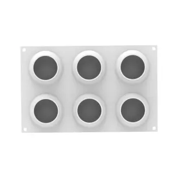 Silikomart Professional Stone 145 Single Portion Silicone Pastry Mold - ø78 mm x h 37 mm - 145ml - 6 cavity