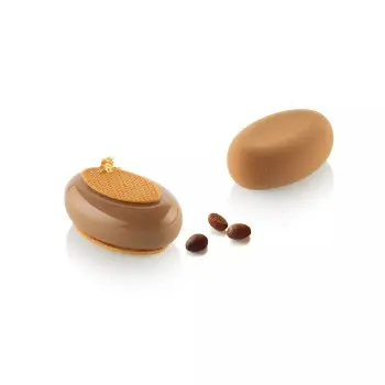 Silikomart Professional Oval 80 Single Portion Silicone Pastry Mold - 80 mm x 52 mm x h 33 mm - 80ml - 8 cavity