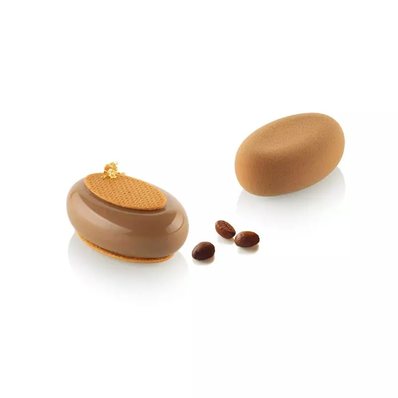 Silikomart Professional Oval 80 Single Portion Silicone Pastry Mold - 80 mm x 52 mm x h 33 mm - 80ml - 8 cavity