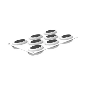 Silikomart Professional Oval 80 Single Portion Silicone Pastry Mold - 80 mm x 52 mm x h 33 mm - 80ml - 8 cavity