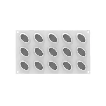 Silikomart Professional Oval 30 Mini Portion Silicone Pastry Mold - 52 mm x 36 mm x h 22 mm - 30ml - 15 cavity