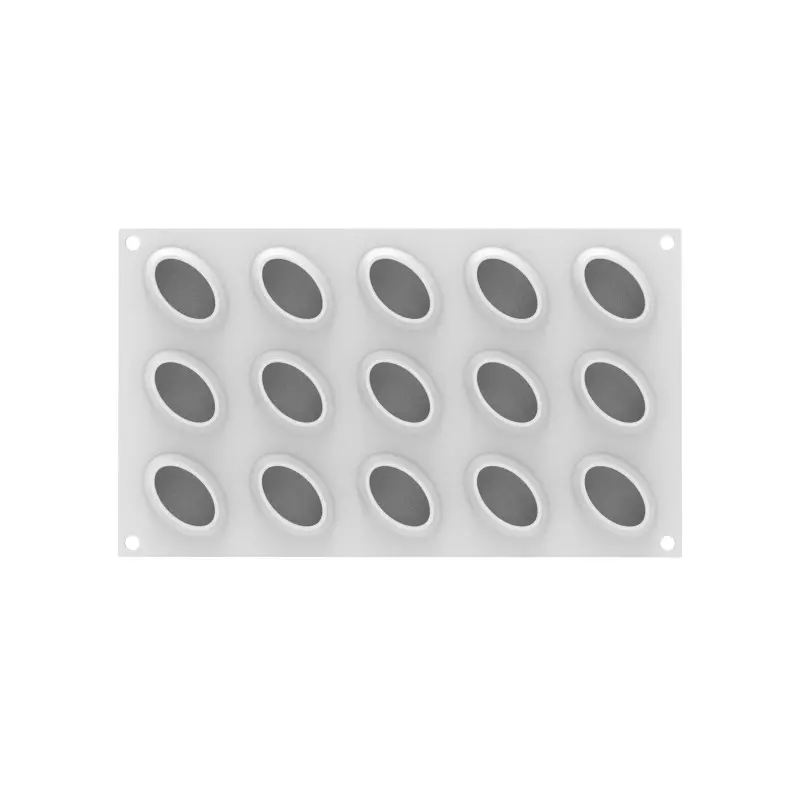 Silikomart Professional Oval 30 Mini Portion Silicone Pastry Mold - 52 mm x 36 mm x h 22 mm - 30ml - 15 cavity