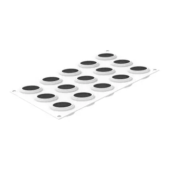 Silikomart Professional Oval 30 Mini Portion Silicone Pastry Mold - 52 mm x 36 mm x h 22 mm - 30ml - 15 cavity