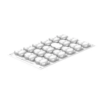 Silikomart Professional Teddy Bear XS 20 Mini Portion Silicone Pastry Mold - 50 mm x 36 mm x h 21 mm - 20ml - 18 cavity