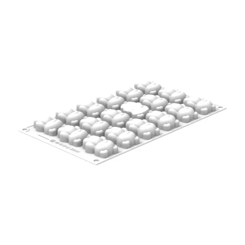 Silikomart Professional Teddy Bear XS 20 Mini Portion Silicone Pastry Mold - 50 mm x 36 mm x h 21 mm - 20ml - 18 cavity