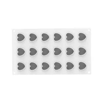 Silikomart Professional Cuore Heart XS 13 Mini Portion Silicone Pastry Mold - 34 mm x33 mm x h 20 mm - 13ml - 18 cavity