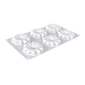 Silikomart Professional Bloom 45 Single Portion Silicone Pastry Mold - ø77 mm x h 17 mm - 45ml - 6 cavity