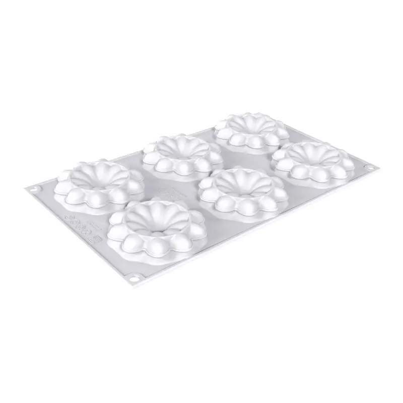 Silikomart Professional Bloom 45 Single Portion Silicone Pastry Mold - ø77 mm x h 17 mm - 45ml - 6 cavity