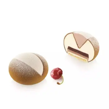 Silikomart Professional Maritozzo 135 Single Portion Silicone Pastry Mold - ø68 mm x h 40 mm - 117ml - 6 Cavity