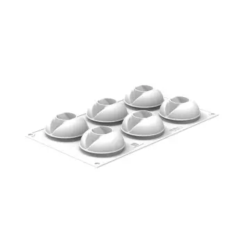 Silikomart Professional Maritozzo 135 Single Portion Silicone Pastry Mold - ø68 mm x h 40 mm - 117ml - 6 Cavity