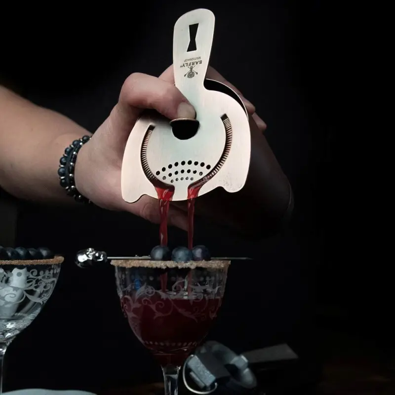 Barfly Heavy-Duty Spring Bar Strainer - Antique Gold - Set of 6