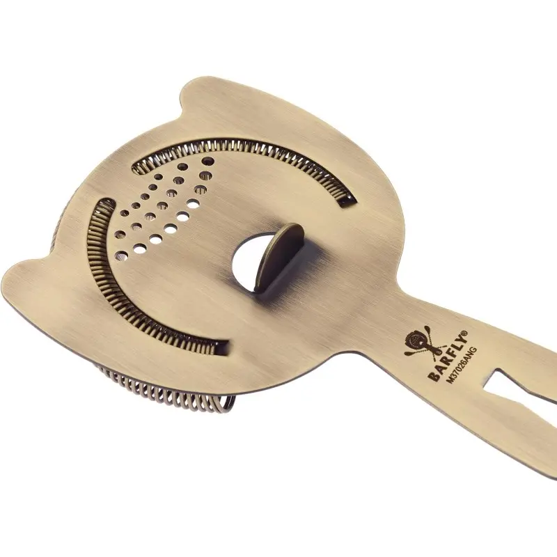 Barfly Heavy-Duty Spring Bar Strainer - Antique Gold - Set of 6