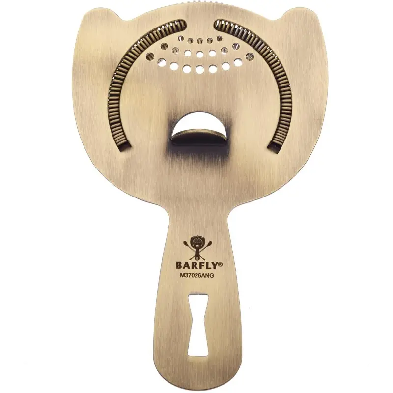 Barfly Heavy-Duty Spring Bar Strainer - Antique Gold - Set of 6