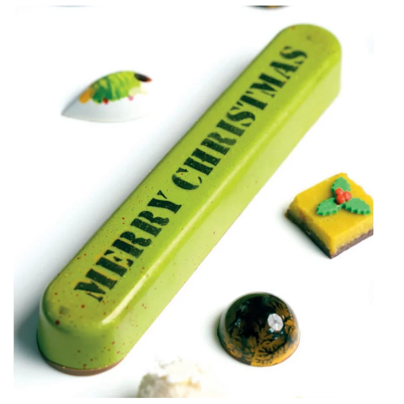 Professional Polycarbonate Chocolog - Flat Chocolate Snack Bar Mold - 198 mm x 35 mm h 23 mm -160gr - 4 Cavities