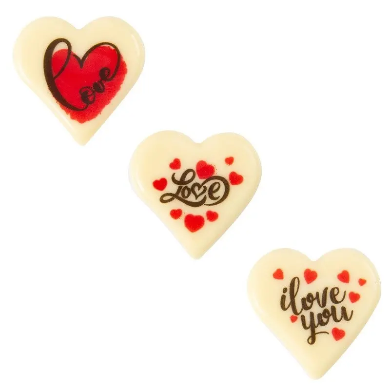 Heart Love Edible Chocolate Decoration 3 cm - 160 pcs Heart Love Edible Chocolate Decoration 3 cm - 160 pcs