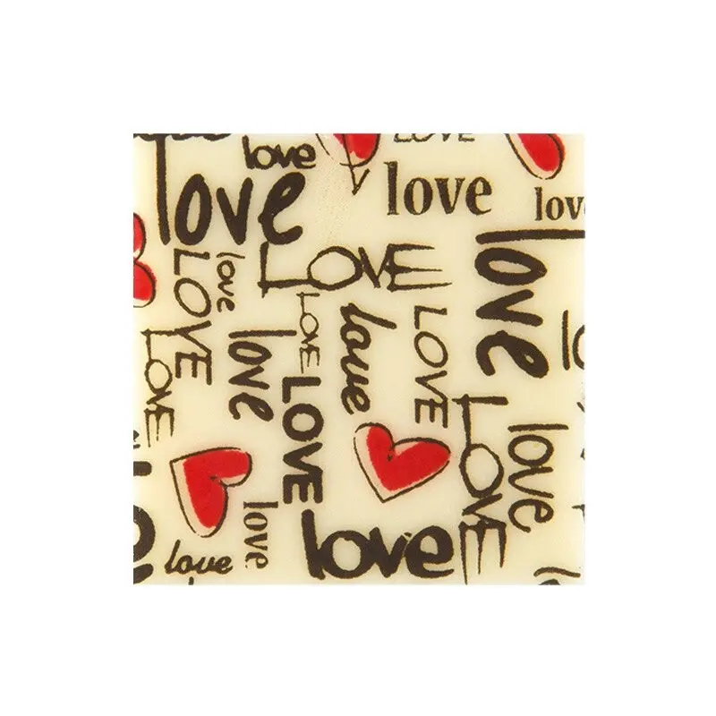 Square Love Edible Chocolate Decoration 3x3 cm - 220 pcs