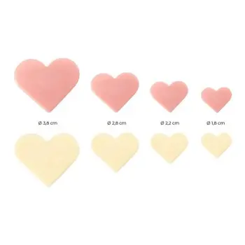 Edible Chocolate Decoration Hearts in 4 Different Sizes - 160 pcs