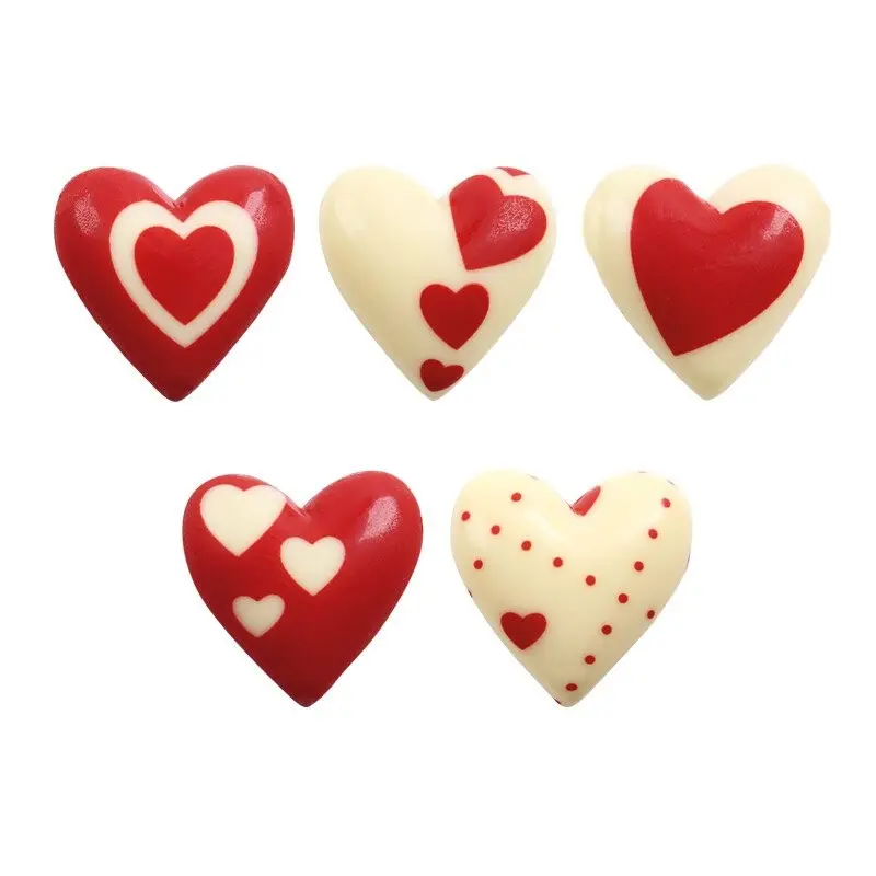 Red Multi Design Hearts Edible Chocolate Decoration 2.8 cm - 105 pcs Red Multi Design Hearts Edible Chocolate Decoration 2.8 cm - 105 pcs