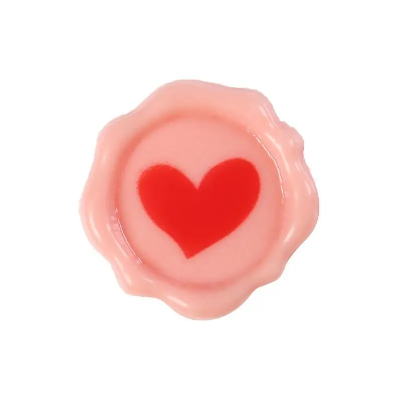 Pink Stamp with Red Heart Edible Chocolate Decoration 3 cm - 175 pcs Pink Stamp with Red Heart Edible Chocolate Decoration 3 cm - 175 pcs