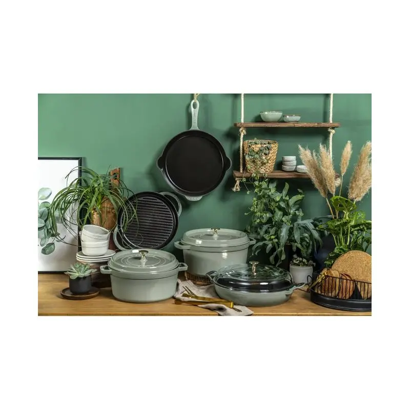 Staub 3.5-qt Braiser with Glass Lid - Eucalyptus Staub 3.5-qt Braiser with Glass Lid - Eucalyptus