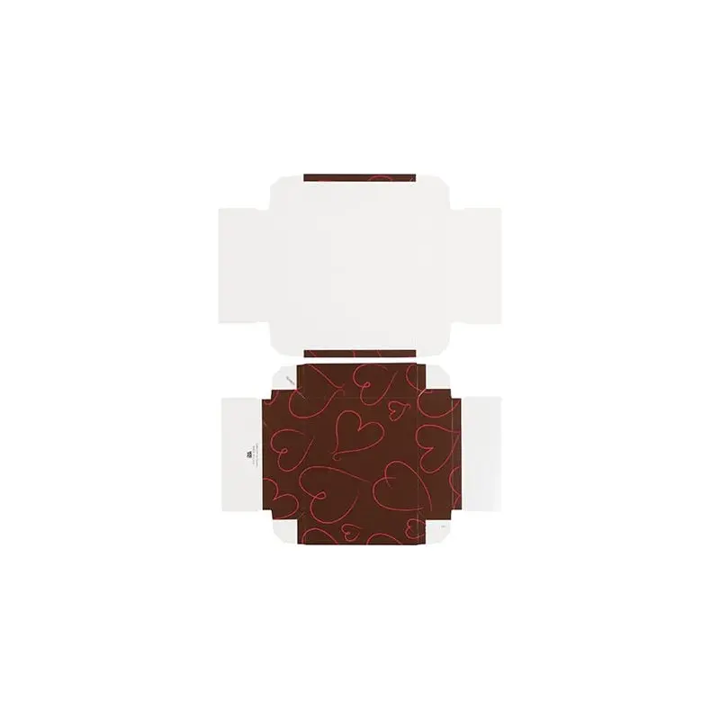 Valentine Hearts Square Chocolate Box Cover - 3.69 x 3.69 x 1.13 in - Pack of 50