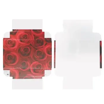 Dark Roses Square Chocolate Box Cover - 3.69 x 3.69 x 1.13 in - Pack of 50