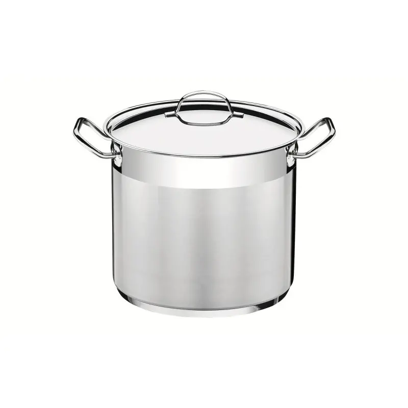 Tramontina Commercial 8 qt (7.8l) Stainless Steel Covered Stock Pot (Ø24 cm) - Triply Base - with Lid