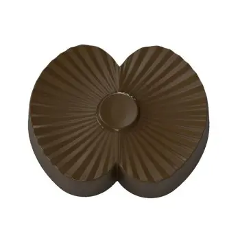 Polycarbonate Lotus Caraque Chocolate Mold - 50 mm x 44 mm x h 20.5 mm - 10 cavity - 15 gr