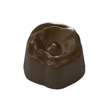 Polycarbonate Flower Chocolate Praline Mold - 30 mm x 29 mm x 17.2 mm - 10 gr - 24 cavity