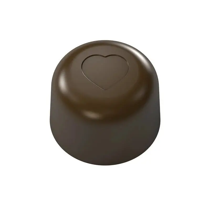 Polycarbonate Heart Stamped Rounded Chocolate Dome Mold - Ø 30 mm x 20 mm - 13.7 gr - 28 cavity Polycarbonate Heart Stamped Rounded Chocolate Dome Mold - Ø 30 mm x 20 mm - 13.7 gr - 28 cavity
