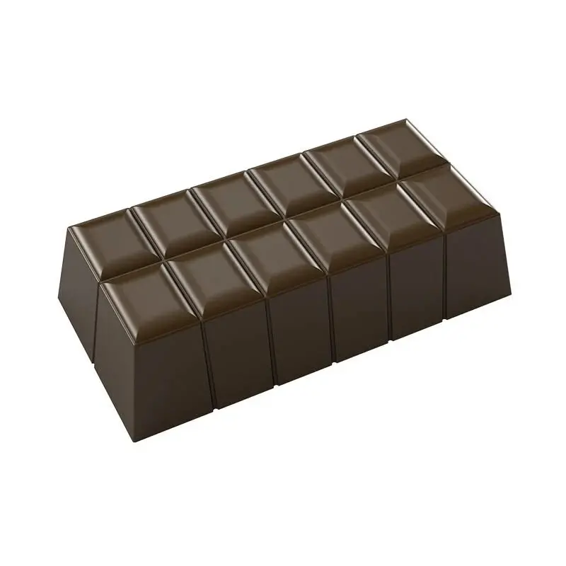 Polycarbonate Cake Block Chocolate Bar Mold - 163 mm x 82 mm x h 43 mm - 580 gr - 2 cavity