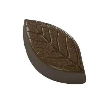 Polycarbonate Leaf Chocolate Praline Mold - 43 mm x 23 mm x 11 mm - 7.5 gr - 28 cavity