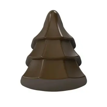 Polycarbonate Pine Tree Chocolate Praline Mold - 37 mm x 30.5 mm x 16.7 mm - 10 gr - 28 cavity
