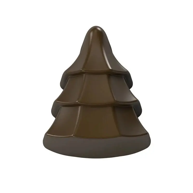 Polycarbonate Pine Tree Chocolate Praline Mold - 37 mm x 30.5 mm x 16.7 mm - 10 gr - 28 cavity