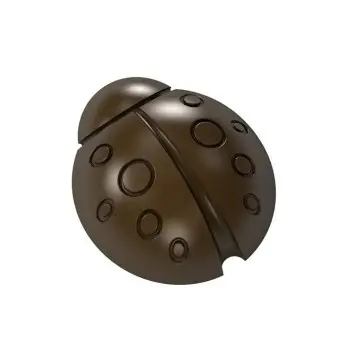 Polycarbonate Ladybug Chocolate Praline Mold - 34.5 mm 29.5 mm x 11.7 mm - 6 gr - 21 cavity