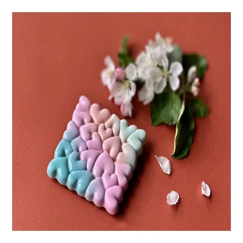 Polycarbonate Heart Shaped Chocolate Tablet Mold - 95 mm x 95 mm x 10 mm - 90gr - 2 cavity Polycarbonate Heart Shaped Chocolate Tablet Mold - 95 mm x 95 mm x 10 mm - 90gr - 2 cavity
